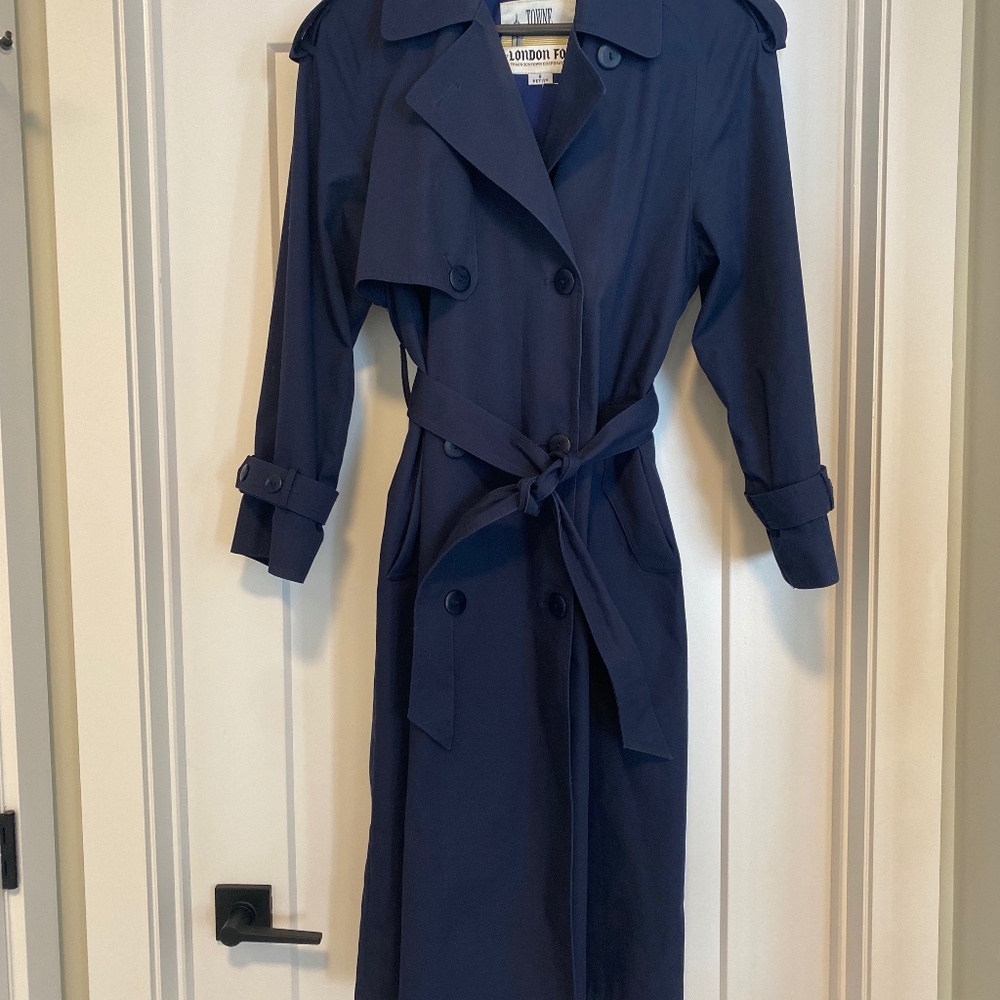 Towne by London Fog Navy Trench Coat